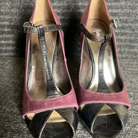 MARCIANO GUESS R- LIANNE Purple Multi RUNWAY SHOES Heels size 10 with box retro - Picture 11 of 15